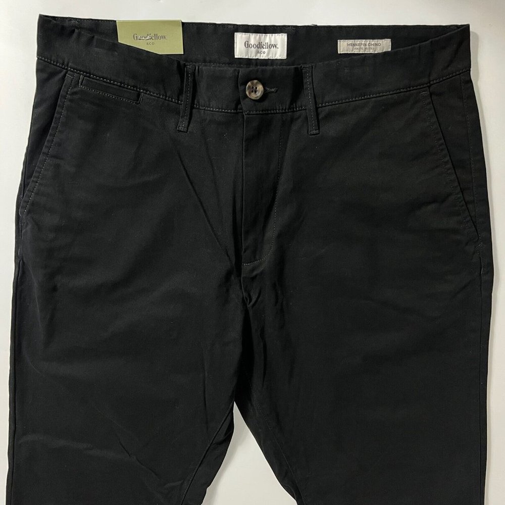 Goodfellow & Co™ Men's Athletic Fit Chino Slim Tapered Pants Black Size 33x32
